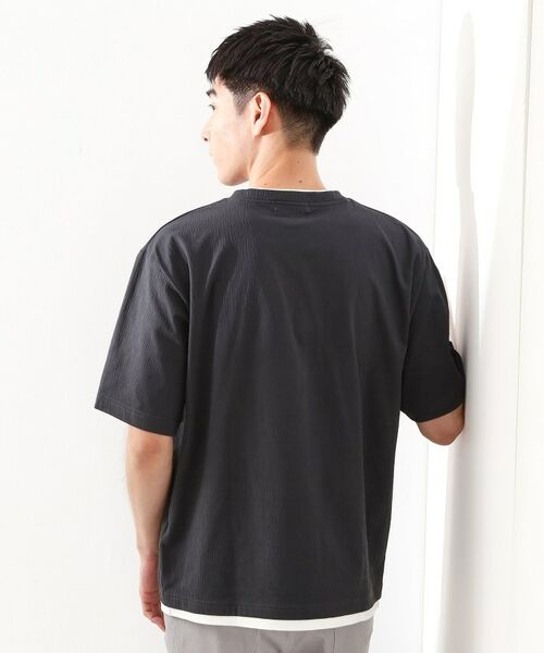 THE SHOP TK / ザ ショップ ティーケー カットソー | 楊柳フェイクレイヤード半袖Tシャツ 【吸水速乾/毛玉になりにくい/洗濯機OK】 | 詳細5