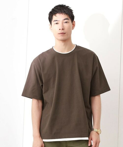 THE SHOP TK / ザ ショップ ティーケー カットソー | 楊柳フェイクレイヤード半袖Tシャツ 【吸水速乾/毛玉になりにくい/洗濯機OK】 | 詳細8