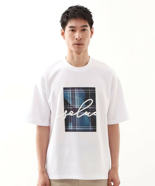 THE SHOP TK / ザ ショップ ティーケー カットソー | コード刺繍フォトプリント半袖Tシャツ 【洗濯機OK】 | 詳細13