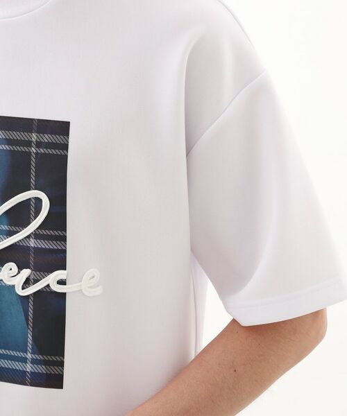 THE SHOP TK / ザ ショップ ティーケー カットソー | コード刺繍フォトプリント半袖Tシャツ 【洗濯機OK】 | 詳細17