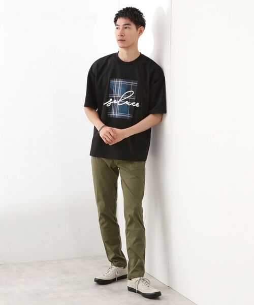 THE SHOP TK / ザ ショップ ティーケー カットソー | コード刺繍フォトプリント半袖Tシャツ 【洗濯機OK】 | 詳細3