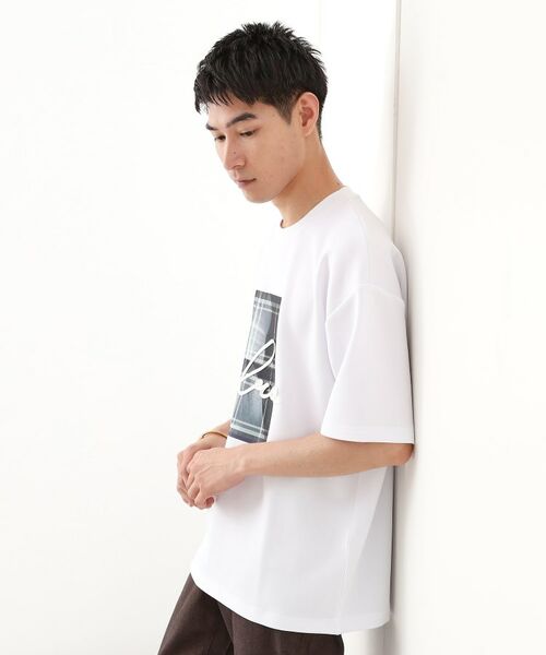 THE SHOP TK / ザ ショップ ティーケー カットソー | コード刺繍フォトプリント半袖Tシャツ 【洗濯機OK】 | 詳細5