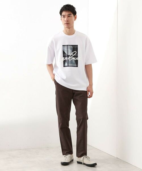 THE SHOP TK / ザ ショップ ティーケー カットソー | コード刺繍フォトプリント半袖Tシャツ 【洗濯機OK】 | 詳細7