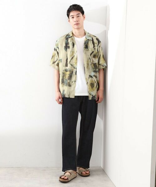 THE SHOP TK / ザ ショップ ティーケー シャツ・ブラウス | アートプリントメッシュ半袖シャツ　【洗濯機OK】 | 詳細1