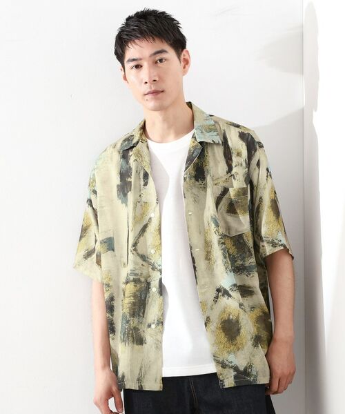 THE SHOP TK / ザ ショップ ティーケー シャツ・ブラウス | アートプリントメッシュ半袖シャツ　【洗濯機OK】 | 詳細3