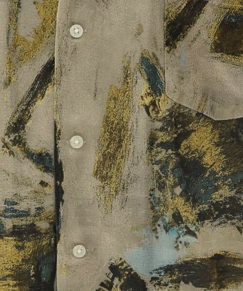 THE SHOP TK / ザ ショップ ティーケー シャツ・ブラウス | アートプリントメッシュ半袖シャツ　【洗濯機OK】 | 詳細4