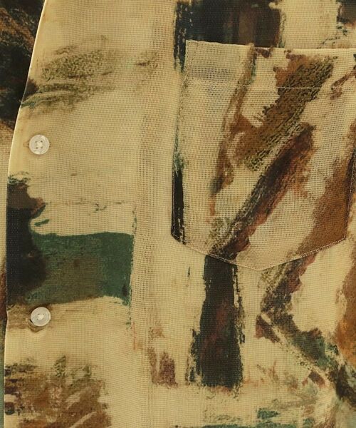 THE SHOP TK / ザ ショップ ティーケー シャツ・ブラウス | アートプリントメッシュ半袖シャツ　【洗濯機OK】 | 詳細8