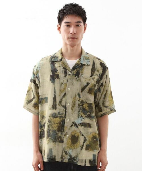 THE SHOP TK / ザ ショップ ティーケー シャツ・ブラウス | アートプリントメッシュ半袖シャツ　【洗濯機OK】 | 詳細9