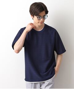 THE SHOP TK / ザ ショップ ティーケー Tシャツ | タックジャガードフェイクレイヤードTシャツ　吸水速乾/洗濯機OK