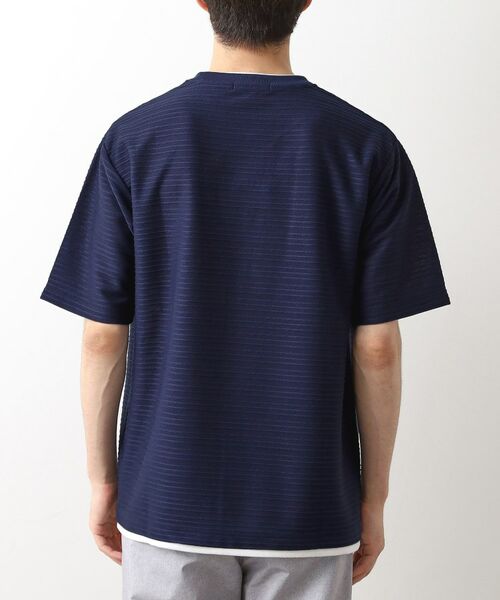 THE SHOP TK / ザ ショップ ティーケー Tシャツ | タックジャガードフェイクレイヤードTシャツ　吸水速乾/洗濯機OK | 詳細11