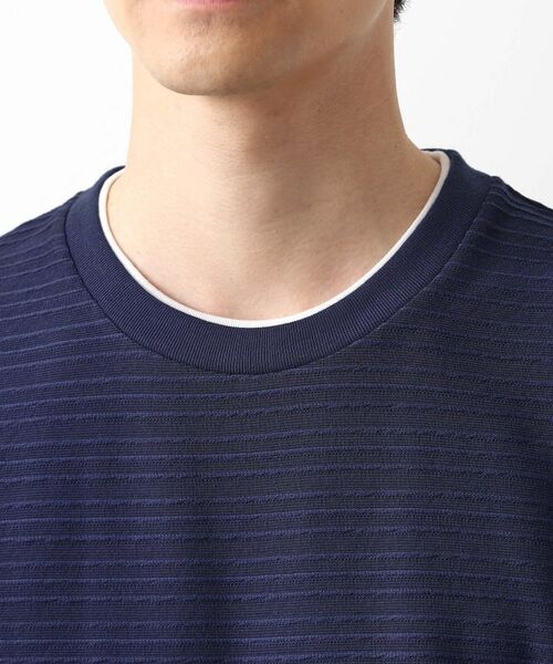 THE SHOP TK / ザ ショップ ティーケー Tシャツ | タックジャガードフェイクレイヤードTシャツ　吸水速乾/洗濯機OK | 詳細12