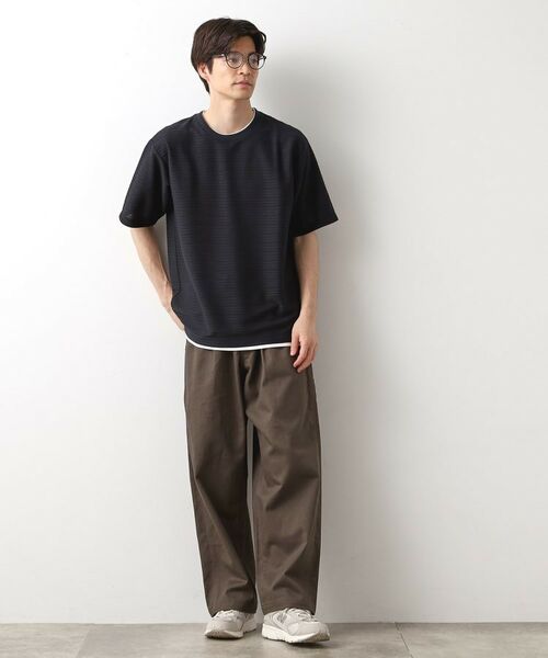 THE SHOP TK / ザ ショップ ティーケー Tシャツ | タックジャガードフェイクレイヤードTシャツ　吸水速乾/洗濯機OK | 詳細3