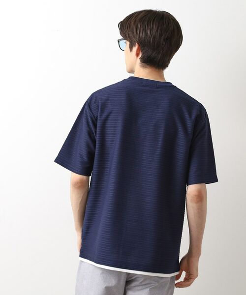 THE SHOP TK / ザ ショップ ティーケー Tシャツ | タックジャガードフェイクレイヤードTシャツ　吸水速乾/洗濯機OK | 詳細6