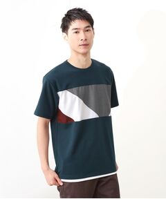 THE SHOP TK / ザ ショップ ティーケー Tシャツ | パネル切替半袖Tシャツ 【接触冷感/洗濯機OK】