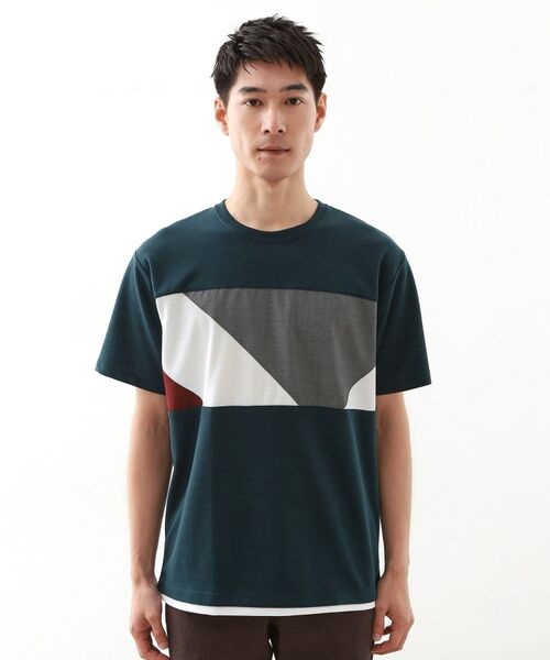 THE SHOP TK / ザ ショップ ティーケー Tシャツ | パネル切替半袖Tシャツ 【接触冷感/洗濯機OK】 | 詳細13