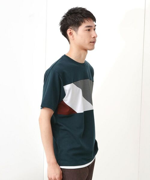 THE SHOP TK / ザ ショップ ティーケー Tシャツ | パネル切替半袖Tシャツ 【接触冷感/洗濯機OK】 | 詳細9