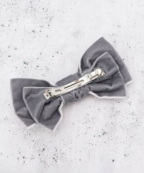 THE SHOP TK / ザ ショップ ティーケー ヘアアクセサリー | 【華やか＆上品】ビジューベロアリボンバレッタ | 詳細3