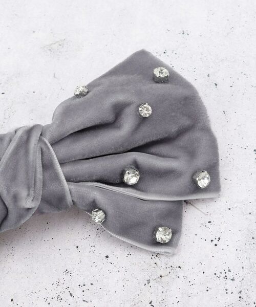 THE SHOP TK / ザ ショップ ティーケー ヘアアクセサリー | 【華やか＆上品】ビジューベロアリボンバレッタ | 詳細4