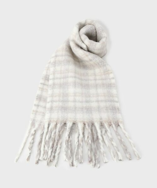 THE SHOP TK / ザ ショップ ティーケー マフラー・ショール・スヌード・ストール | 【大き目サイズ】大人ふわふわチェックマフラー | 詳細1