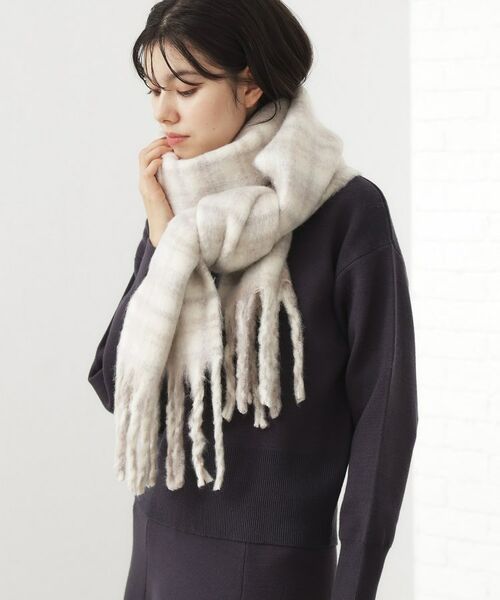 THE SHOP TK / ザ ショップ ティーケー マフラー・ショール・スヌード・ストール | 【大き目サイズ】大人ふわふわチェックマフラー | 詳細5