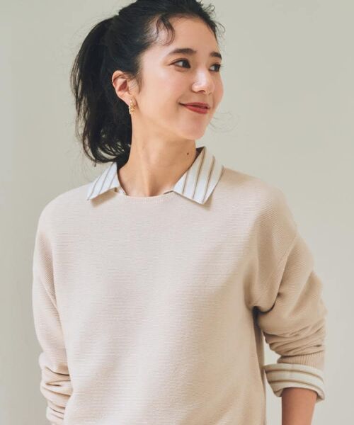 THE SHOP TK / ザ ショップ ティーケー ニット・セーター | 【S-XLサイズ/選べる7色】どこから見ても美しい ガーターニット/毛玉になりにくい/洗濯機OK | 詳細16