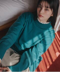 THE SHOP TK / ザ ショップ ティーケー ニット・セーター | 【インしないで着られる】金ボタン ハイネックニット/毛玉になりにくい/静電気防止/洗濯機OK