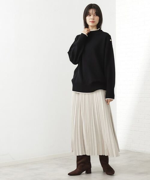 THE SHOP TK / ザ ショップ ティーケー ニット・セーター | 【インしないで着られる】金ボタン ハイネックニット/毛玉になりにくい/静電気防止/洗濯機OK | 詳細14