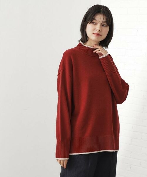 THE SHOP TK / ザ ショップ ティーケー ニット・セーター | 【インしないで着られる】金ボタン ハイネックニット/毛玉になりにくい/静電気防止/洗濯機OK | 詳細20