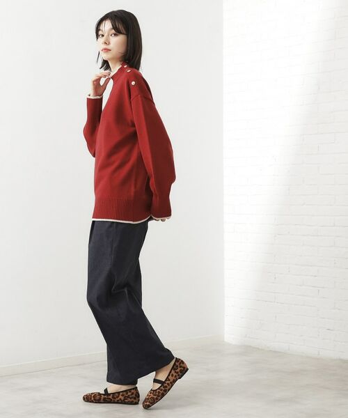 THE SHOP TK / ザ ショップ ティーケー ニット・セーター | 【インしないで着られる】金ボタン ハイネックニット/毛玉になりにくい/静電気防止/洗濯機OK | 詳細23