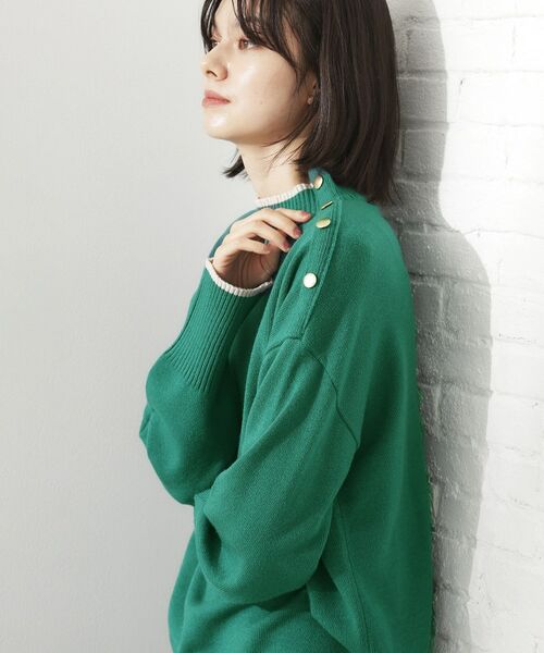 THE SHOP TK / ザ ショップ ティーケー ニット・セーター | 【インしないで着られる】金ボタン ハイネックニット/毛玉になりにくい/静電気防止/洗濯機OK | 詳細27