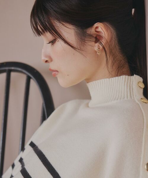 THE SHOP TK / ザ ショップ ティーケー ニット・セーター | 【インしないで着られる】金ボタン ハイネックニット/毛玉になりにくい/静電気防止/洗濯機OK | 詳細3