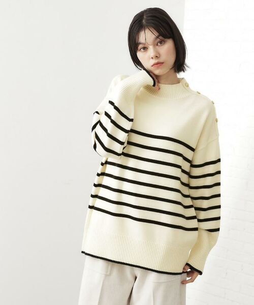 THE SHOP TK / ザ ショップ ティーケー ニット・セーター | 【インしないで着られる】金ボタン ハイネックニット/毛玉になりにくい/静電気防止/洗濯機OK | 詳細30