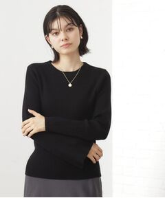 THE SHOP TK / ザ ショップ ティーケー ニット・セーター | 【品よく魅せる】フレアスリーブ リブニット/毛玉になりにくい/静電気防止/洗濯機OK