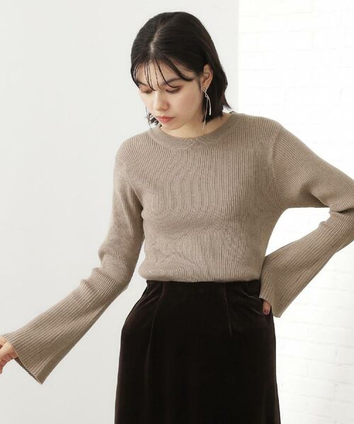 THE SHOP TK / ザ ショップ ティーケー ニット・セーター | 【品よく魅せる】フレアスリーブ リブニット/毛玉になりにくい/静電気防止/洗濯機OK | 詳細11