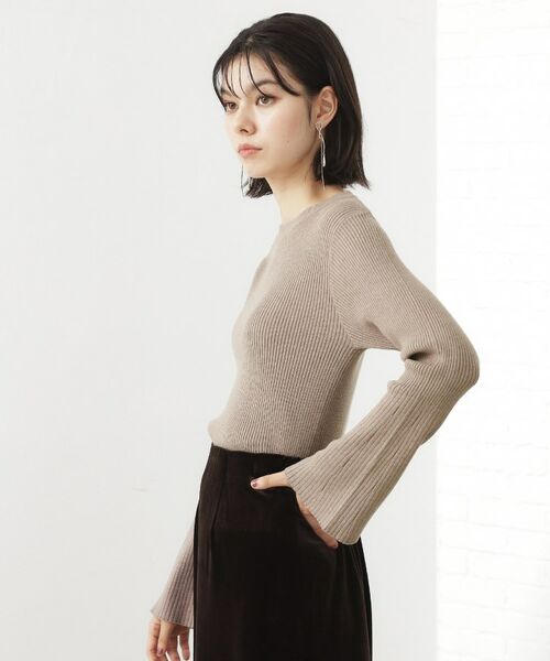 THE SHOP TK / ザ ショップ ティーケー ニット・セーター | 【品よく魅せる】フレアスリーブ リブニット/毛玉になりにくい/静電気防止/洗濯機OK | 詳細12