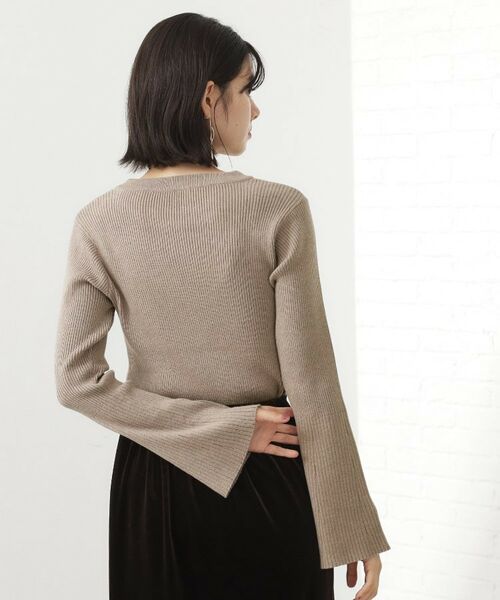 THE SHOP TK / ザ ショップ ティーケー ニット・セーター | 【品よく魅せる】フレアスリーブ リブニット/毛玉になりにくい/静電気防止/洗濯機OK | 詳細13