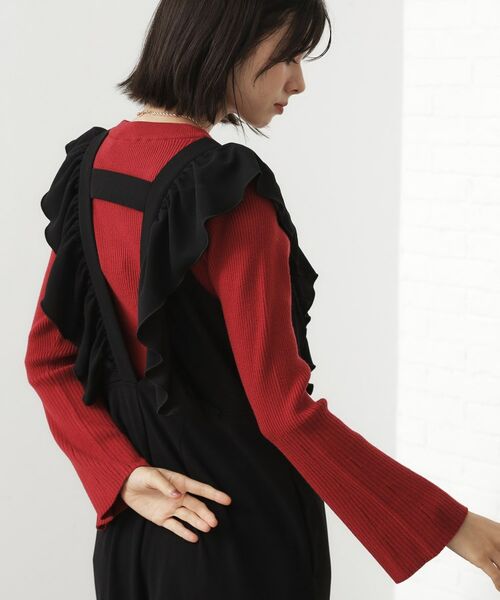 THE SHOP TK / ザ ショップ ティーケー ニット・セーター | 【品よく魅せる】フレアスリーブ リブニット/毛玉になりにくい/静電気防止/洗濯機OK | 詳細17