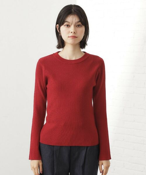THE SHOP TK / ザ ショップ ティーケー ニット・セーター | 【品よく魅せる】フレアスリーブ リブニット/毛玉になりにくい/静電気防止/洗濯機OK | 詳細20
