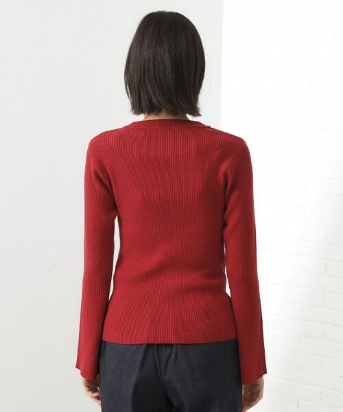 THE SHOP TK / ザ ショップ ティーケー ニット・セーター | 【品よく魅せる】フレアスリーブ リブニット/毛玉になりにくい/静電気防止/洗濯機OK | 詳細22