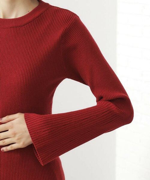 THE SHOP TK / ザ ショップ ティーケー ニット・セーター | 【品よく魅せる】フレアスリーブ リブニット/毛玉になりにくい/静電気防止/洗濯機OK | 詳細24