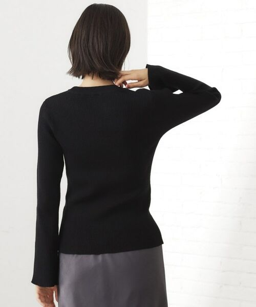THE SHOP TK / ザ ショップ ティーケー ニット・セーター | 【品よく魅せる】フレアスリーブ リブニット/毛玉になりにくい/静電気防止/洗濯機OK | 詳細8