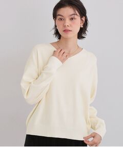 【すっきりシルエットが叶う】大人のためのVネックニット/毛玉になりにくい/静電気防止/洗濯機OK