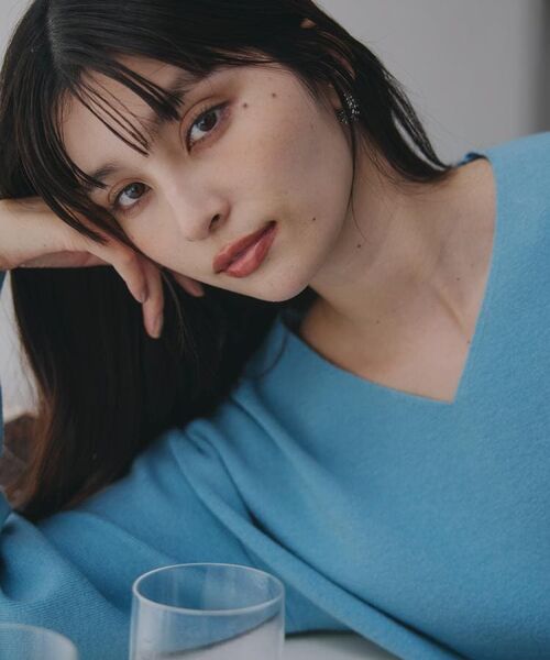 THE SHOP TK / ザ ショップ ティーケー ニット・セーター | 【すっきりシルエットが叶う】大人のためのVネックニット/毛玉になりにくい/静電気防止/洗濯機OK | 詳細1