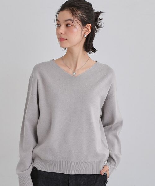 THE SHOP TK / ザ ショップ ティーケー ニット・セーター | 【すっきりシルエットが叶う】大人のためのVネックニット/毛玉になりにくい/静電気防止/洗濯機OK | 詳細15