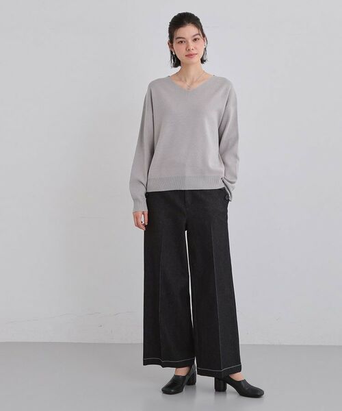 THE SHOP TK / ザ ショップ ティーケー ニット・セーター | 【すっきりシルエットが叶う】大人のためのVネックニット/毛玉になりにくい/静電気防止/洗濯機OK | 詳細17