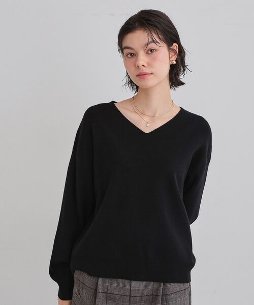 THE SHOP TK / ザ ショップ ティーケー ニット・セーター | 【すっきりシルエットが叶う】大人のためのVネックニット/毛玉になりにくい/静電気防止/洗濯機OK | 詳細19