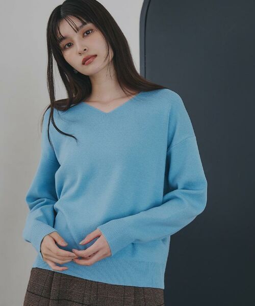 THE SHOP TK / ザ ショップ ティーケー ニット・セーター | 【すっきりシルエットが叶う】大人のためのVネックニット/毛玉になりにくい/静電気防止/洗濯機OK | 詳細2