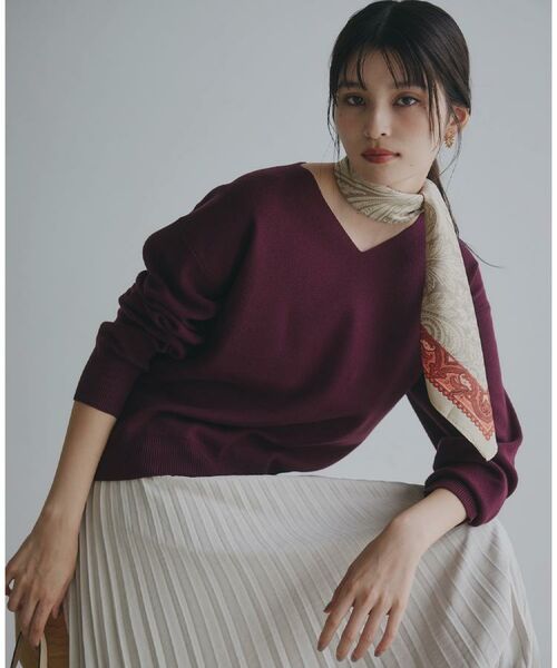 THE SHOP TK / ザ ショップ ティーケー ニット・セーター | 【すっきりシルエットが叶う】大人のためのVネックニット/毛玉になりにくい/静電気防止/洗濯機OK | 詳細5