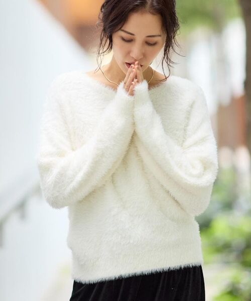 THE SHOP TK / ザ ショップ ティーケー ニット・セーター | 【選べる7色/華やかで柔らか】ふわふわフェザーニット/洗える・前後2WAY | 詳細12