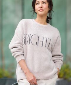 THE SHOP TK / ザ ショップ ティーケー カットソー | ベルベットフェザー ロゴニットプルオーバー